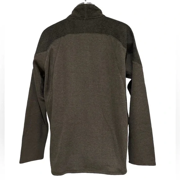 ROYAL ROBBINS MENS Sweater Pullover Quarter Zip Mock‎ Neck Two Tone Gray L
